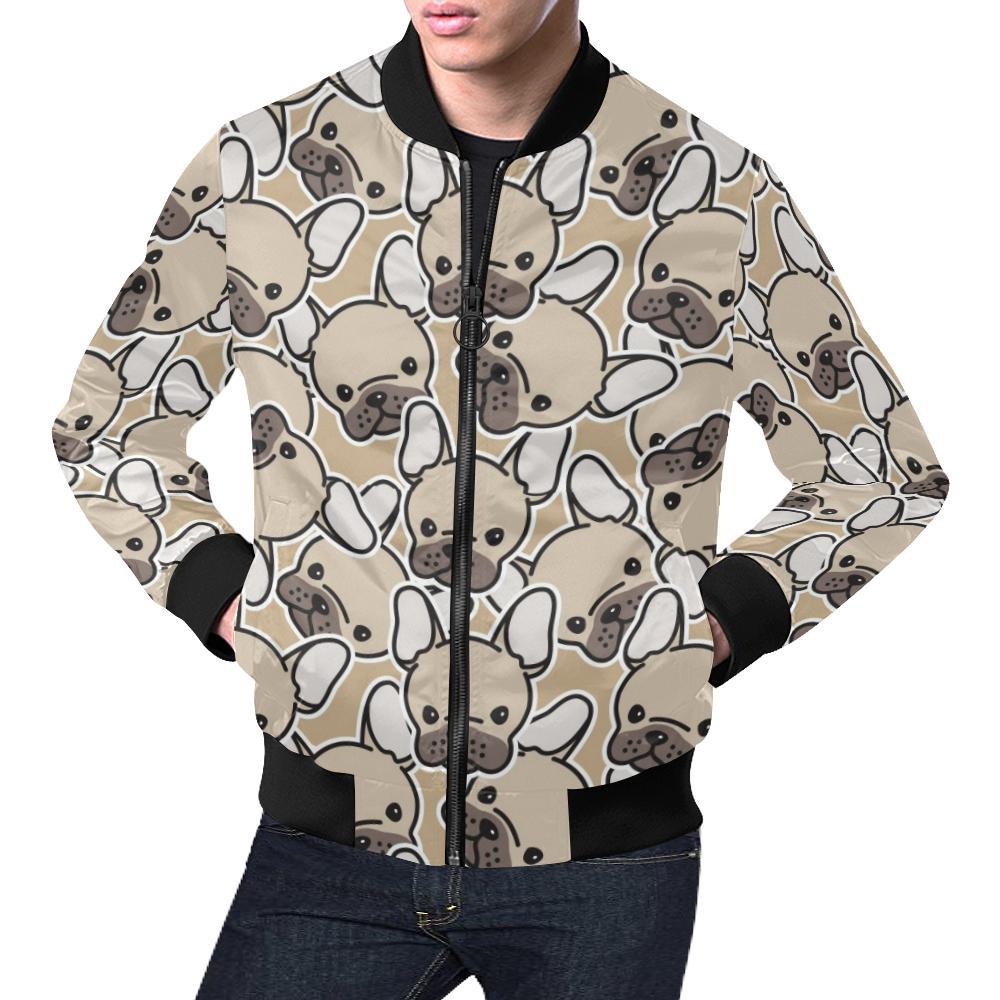 Pattern Print Bulldog Men's Bomber Jacket-grizzshop