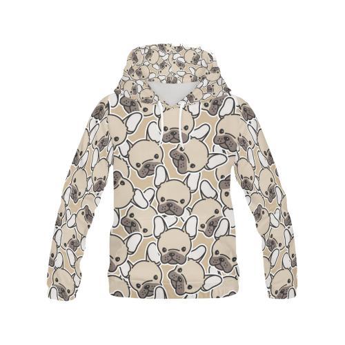 Pattern Print Bulldog Women Pullover Hoodie-grizzshop