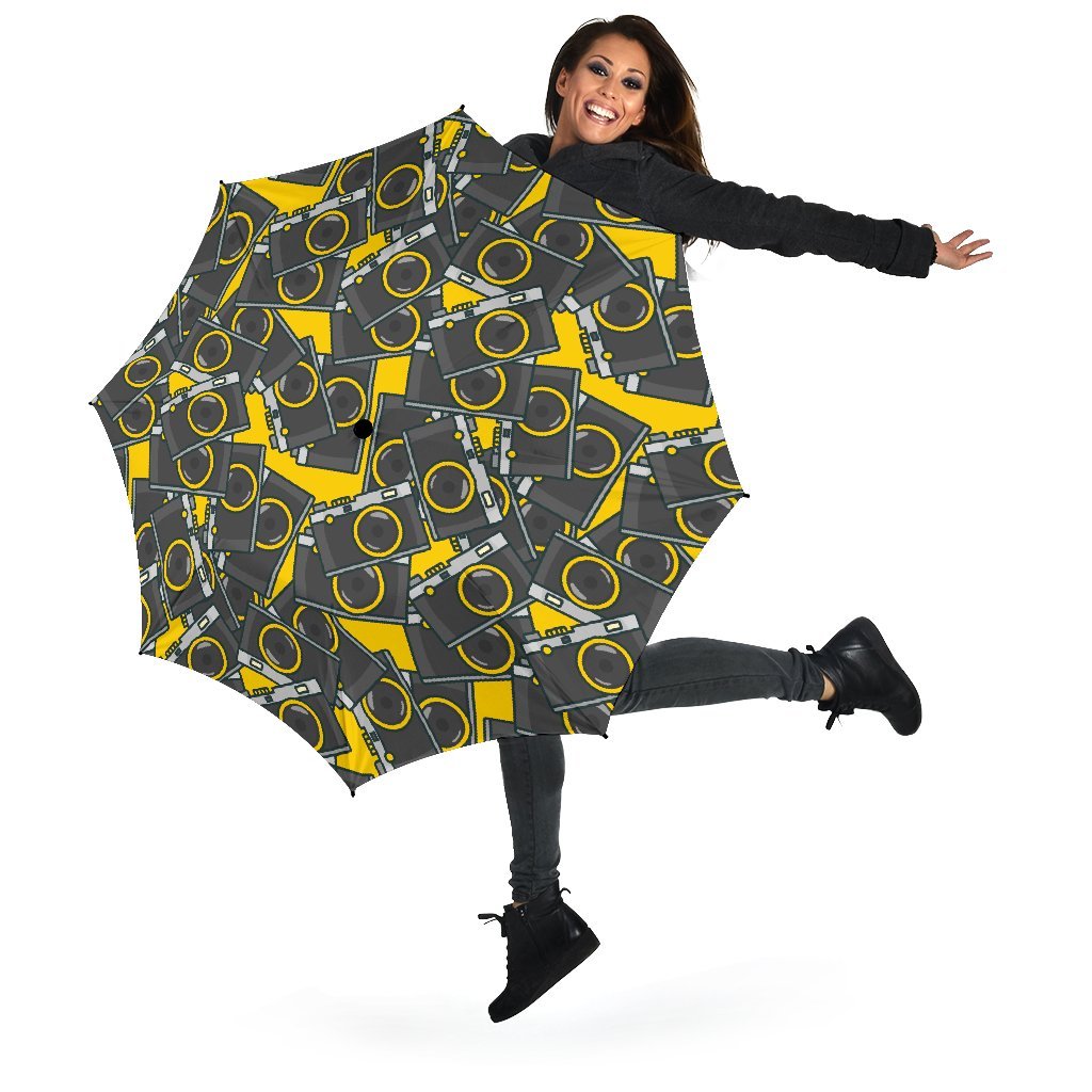 Pattern Print Camera Automatic Foldable Umbrella-grizzshop