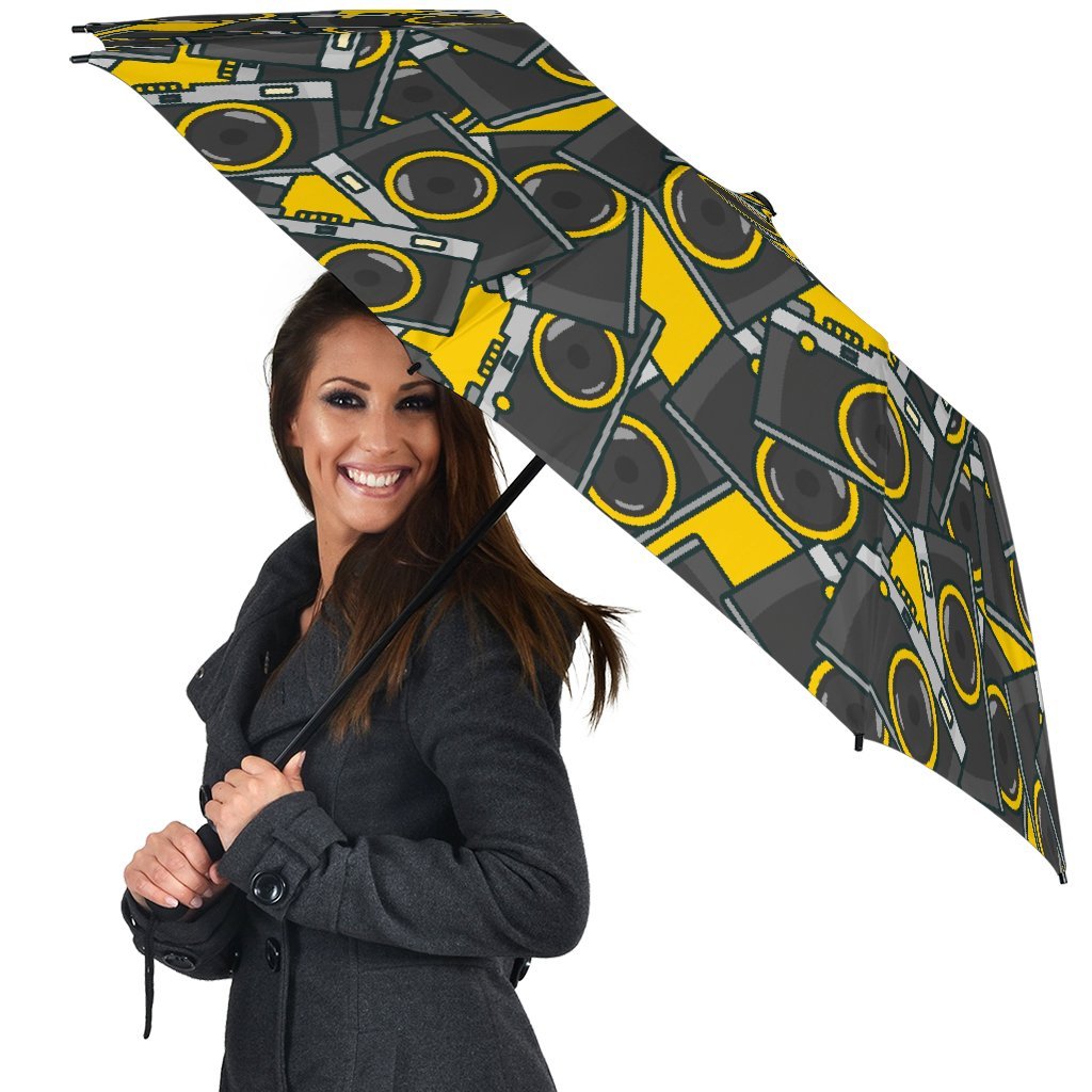 Pattern Print Camera Automatic Foldable Umbrella-grizzshop