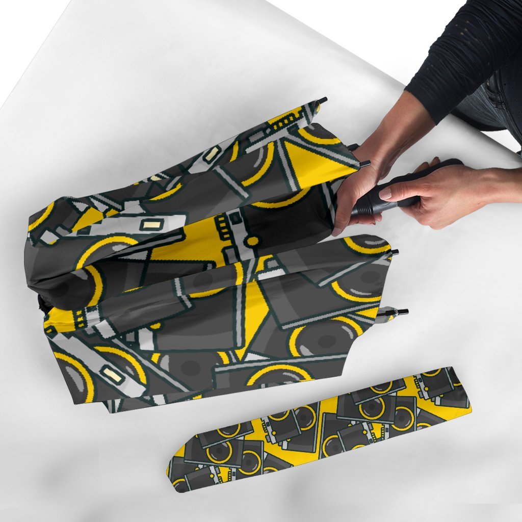 Pattern Print Camera Automatic Foldable Umbrella-grizzshop