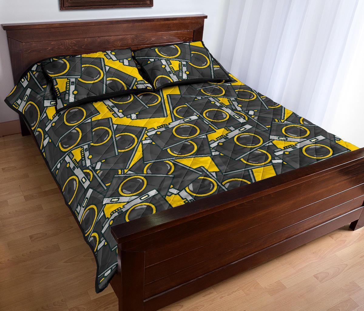 Pattern Print Camera Bed Set Quilt-grizzshop