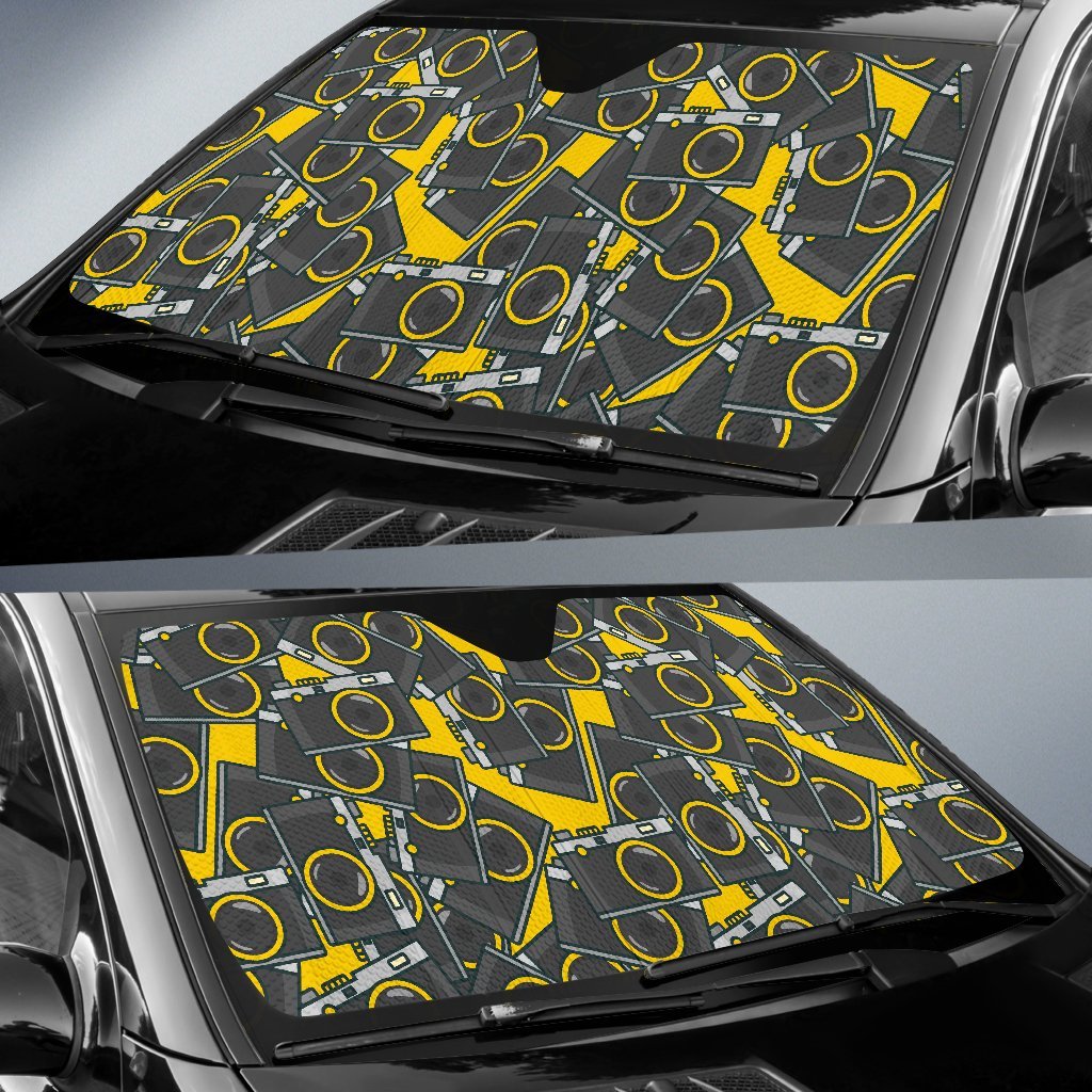 Pattern Print Camera Car Sun Shade-grizzshop