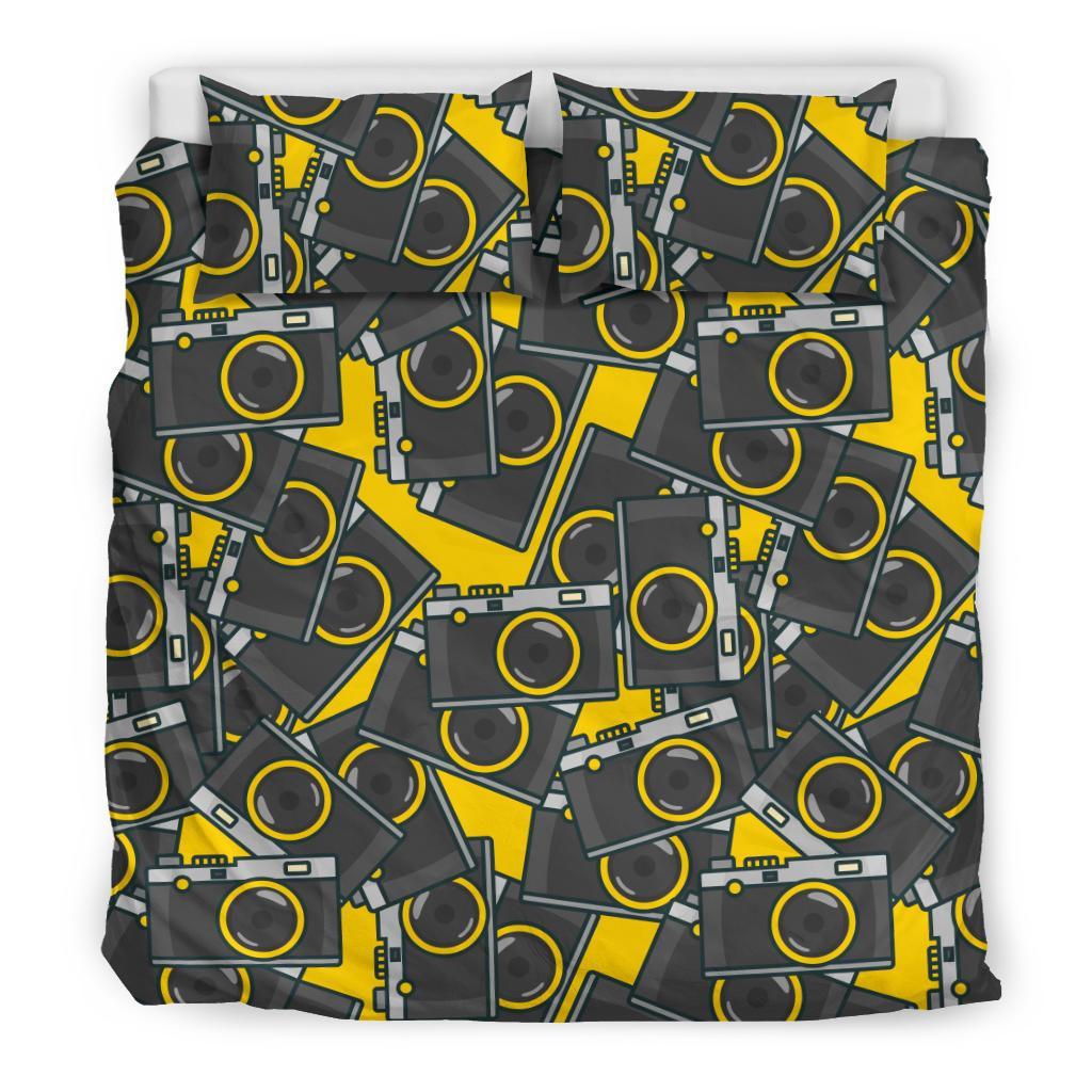 Pattern Print Camera Duvet Cover Bedding Set-grizzshop