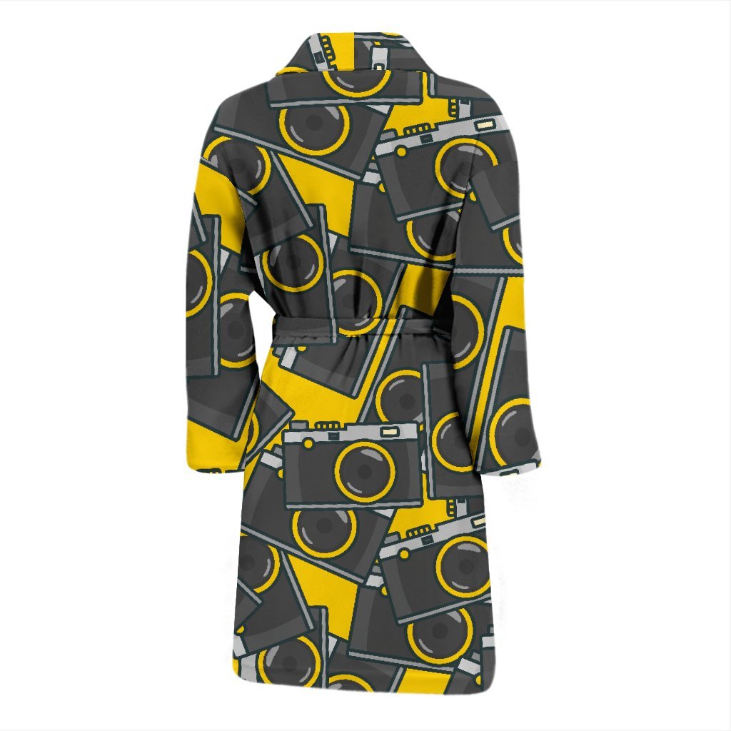 Pattern Print Camera Men Long Robe-grizzshop