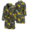 Pattern Print Camera Men Long Robe-grizzshop