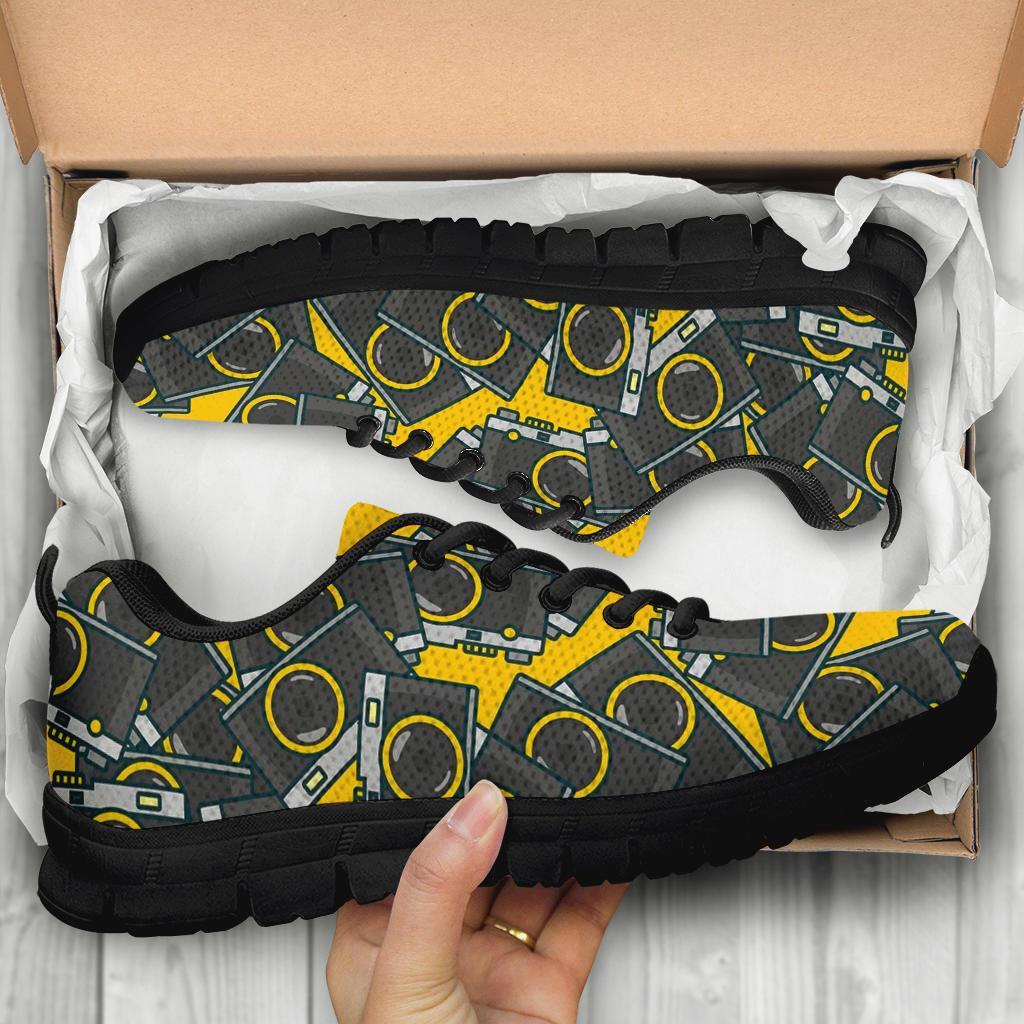 Pattern Print Camera Sneaker Shoes For Men Women-grizzshop