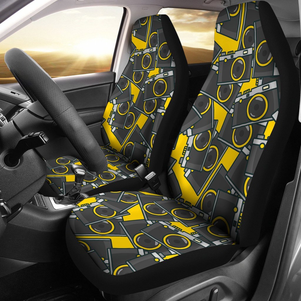 Pattern Print Camera Universal Fit Car Seat Covers-grizzshop