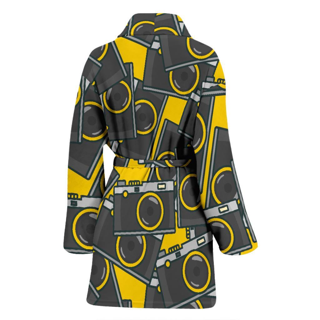 Pattern Print Camera Women Long Robe-grizzshop