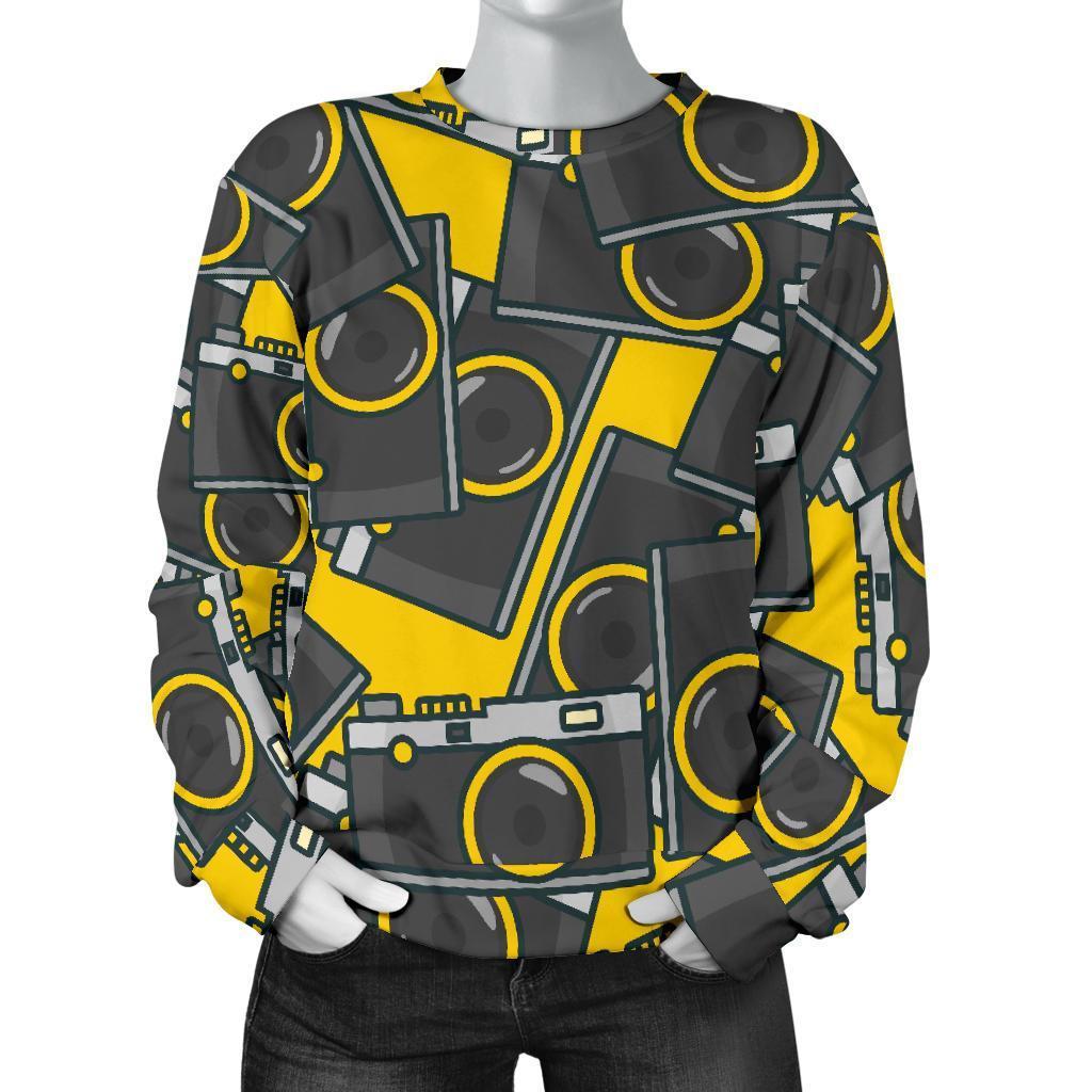 Pattern Print Camera Women's Sweatshirt-grizzshop