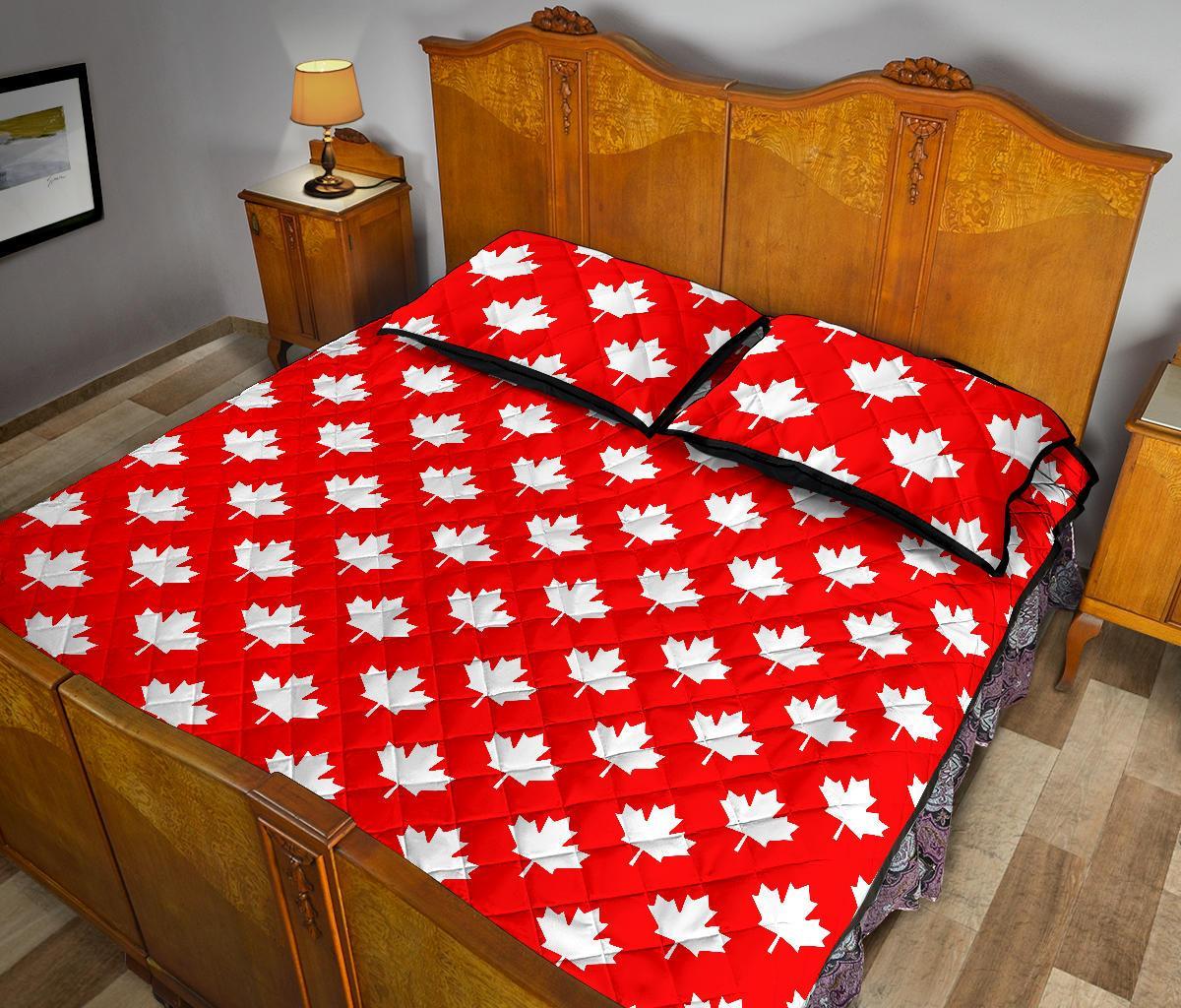 Pattern Print Canada Love Bed Set Quilt-grizzshop