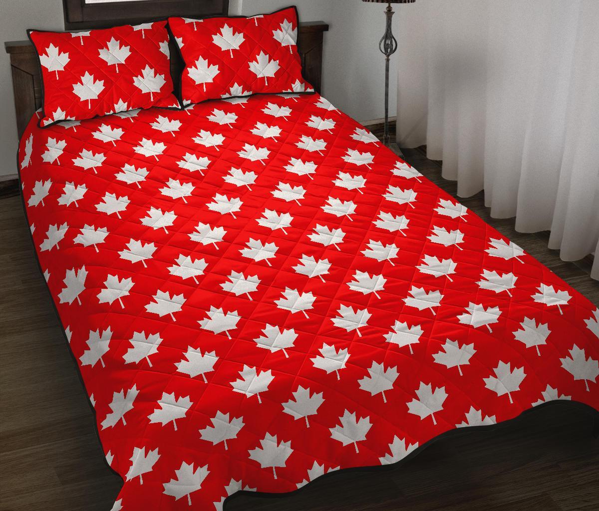 Pattern Print Canada Love Bed Set Quilt-grizzshop