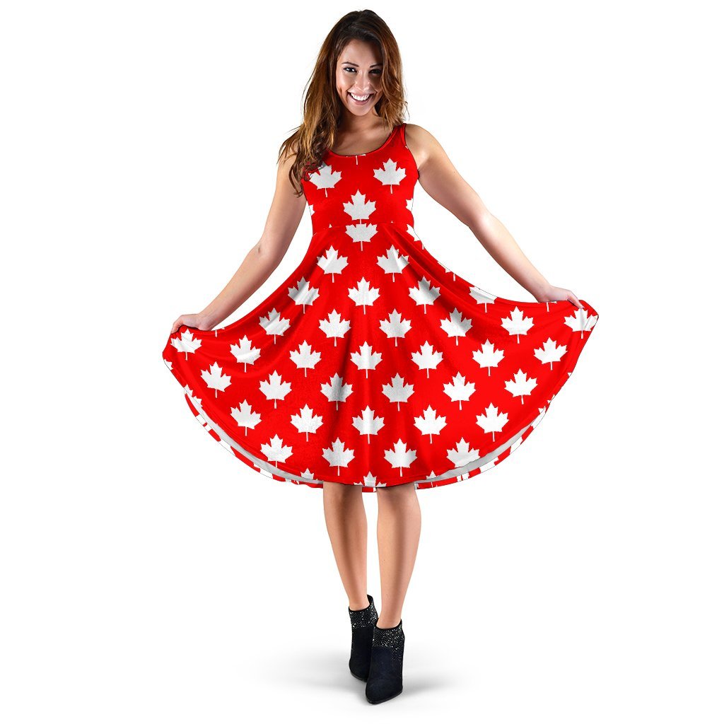 Pattern Print Canada Love Dress-grizzshop