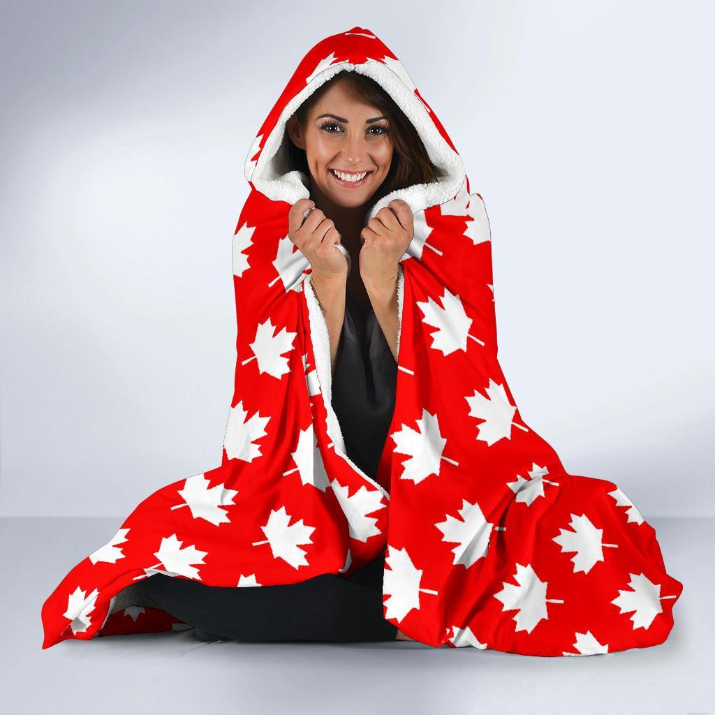 Pattern Print Canada Love Hooded Blanket-grizzshop