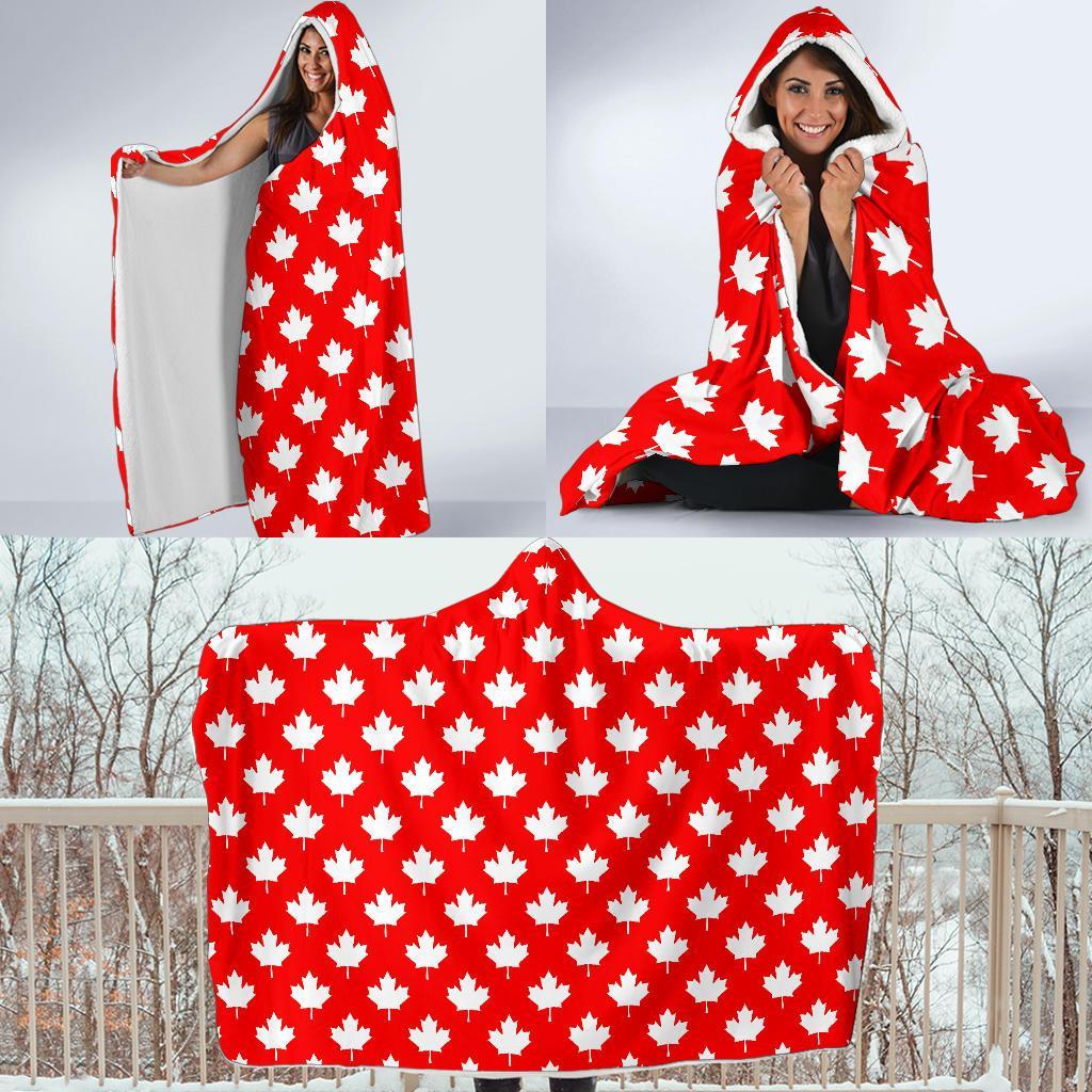Pattern Print Canada Love Hooded Blanket-grizzshop
