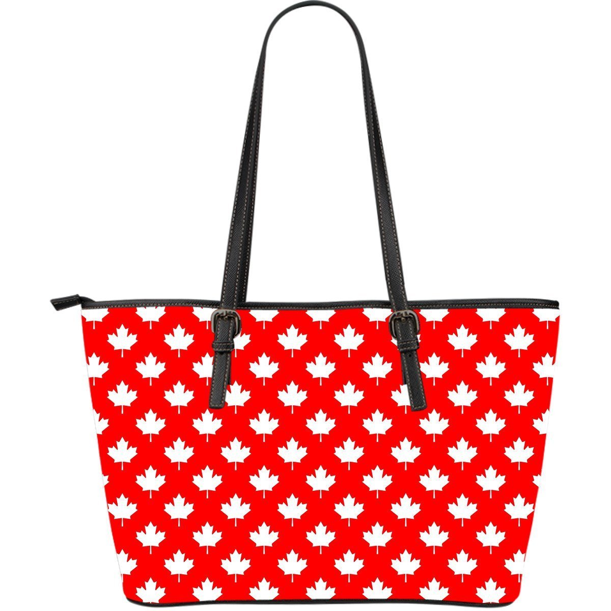 Pattern Print Canada Love Leather Tote Bag-grizzshop