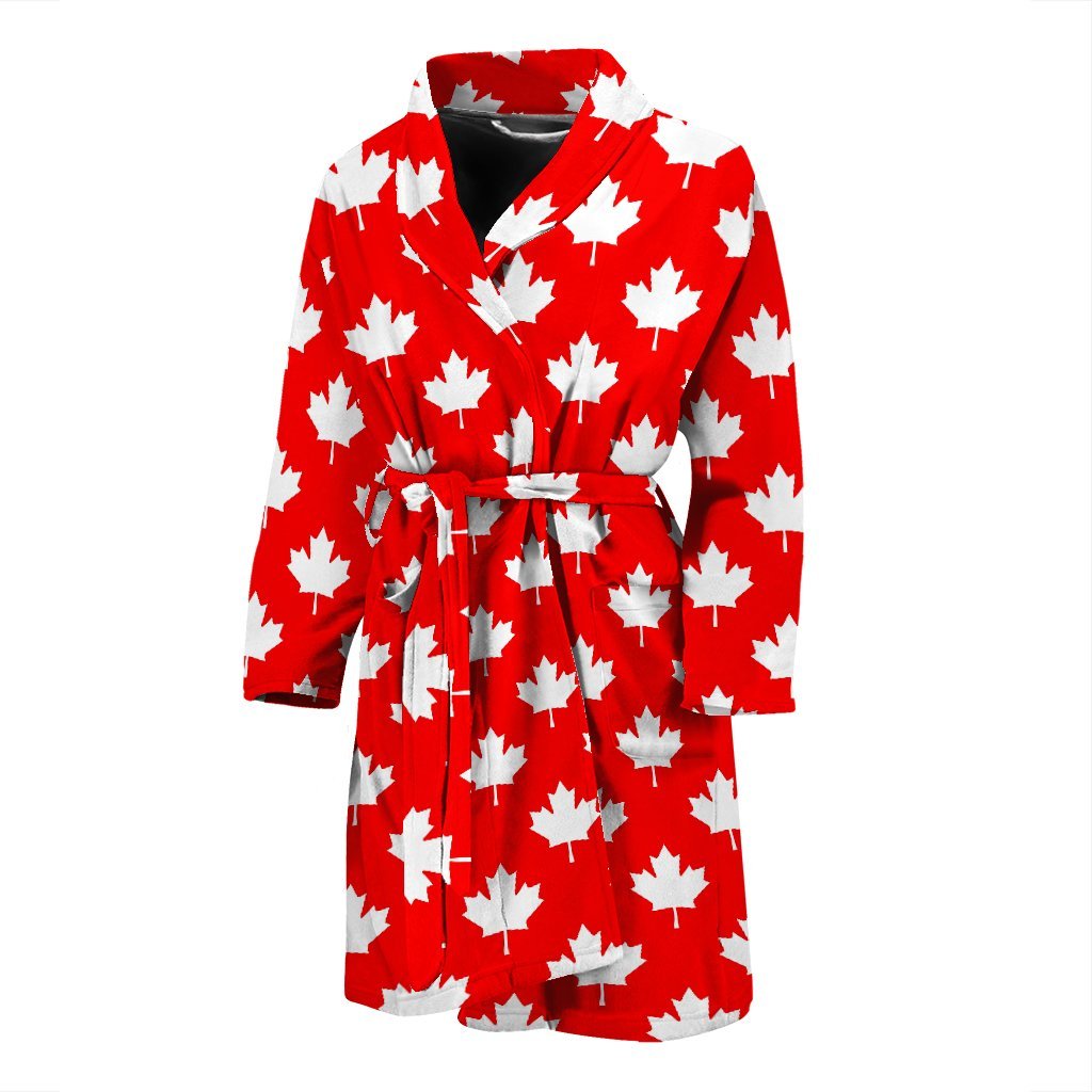 Pattern Print Canada Love Men Long Robe-grizzshop