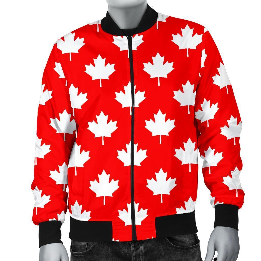 Pattern Print Canada Love Men's Bomber Jacket-grizzshop