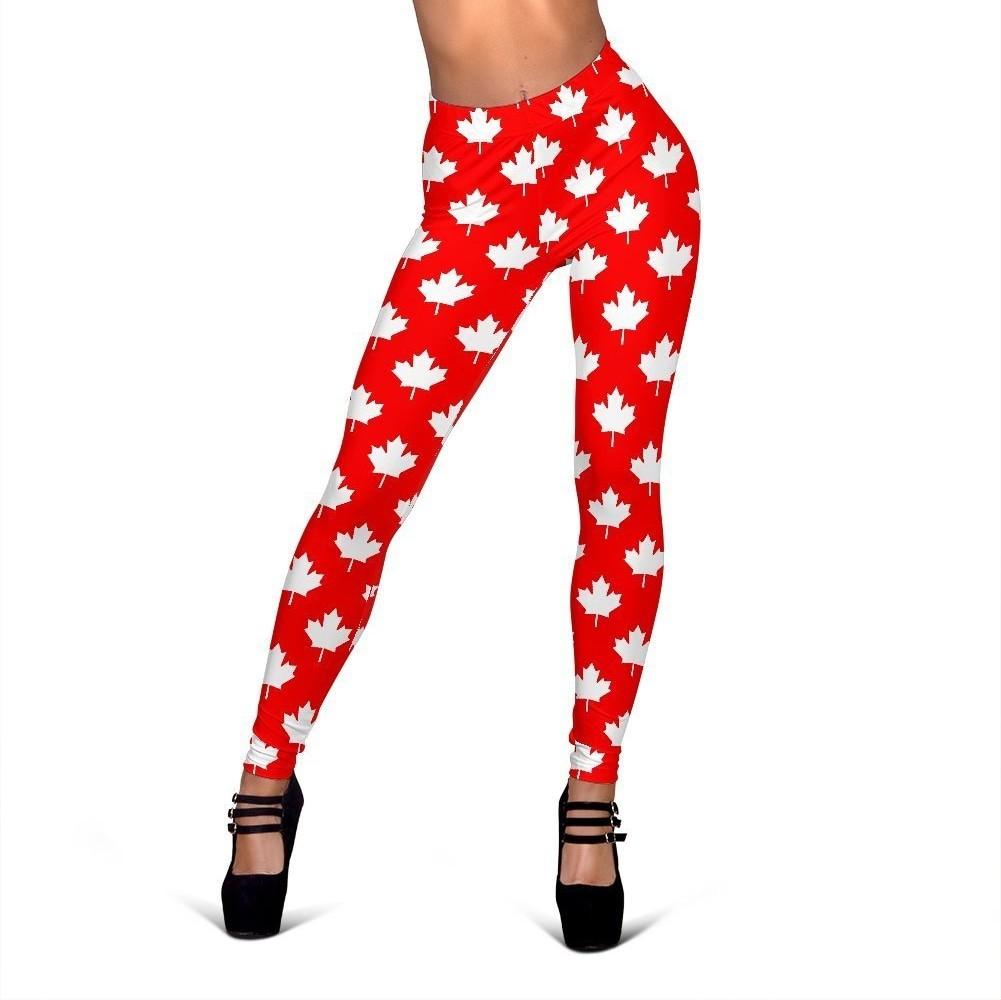 Pattern Print Canada Love Women Leggings-grizzshop