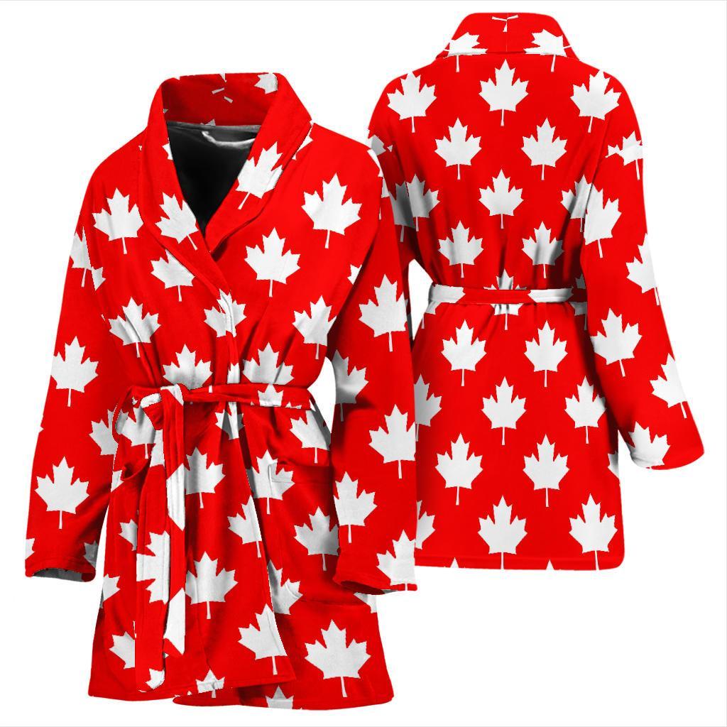 Pattern Print Canada Love Women Long Robe-grizzshop