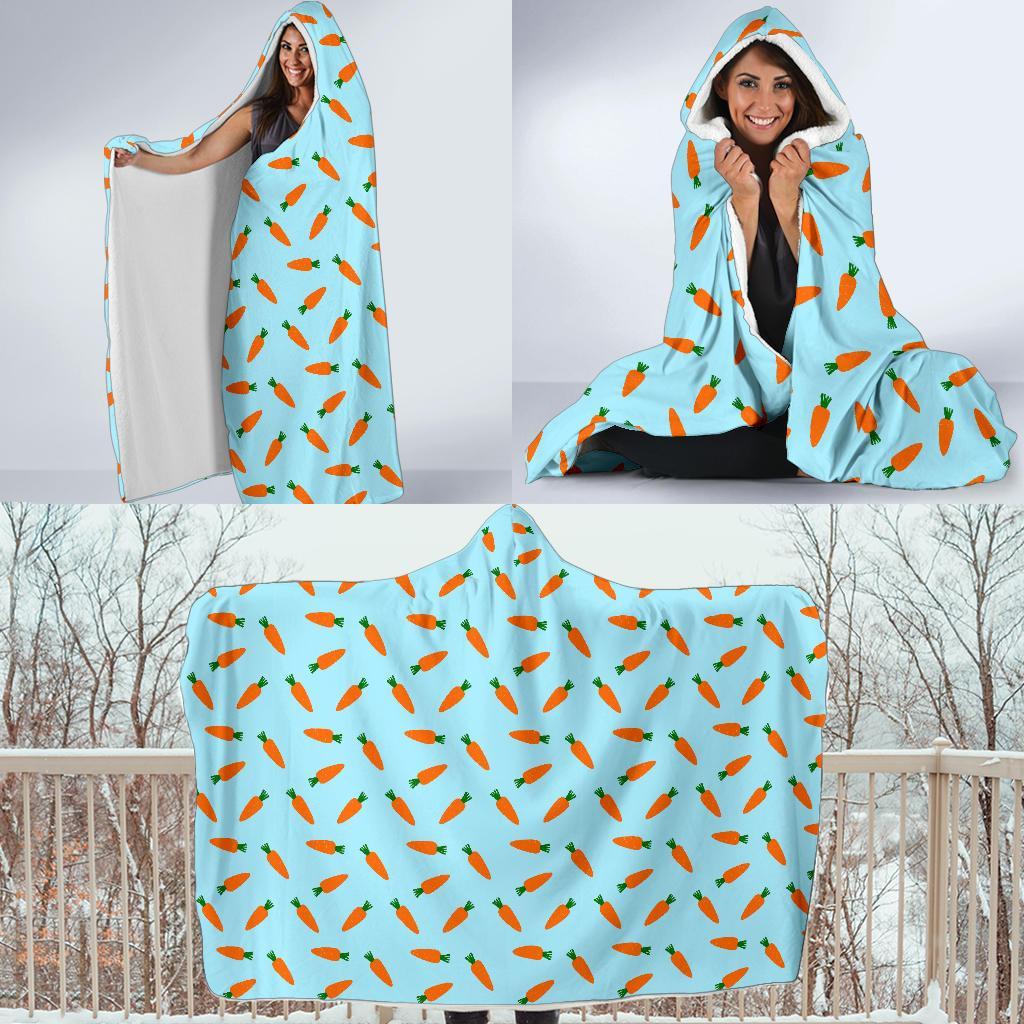 Pattern Print Carrot Hooded Blanket-grizzshop