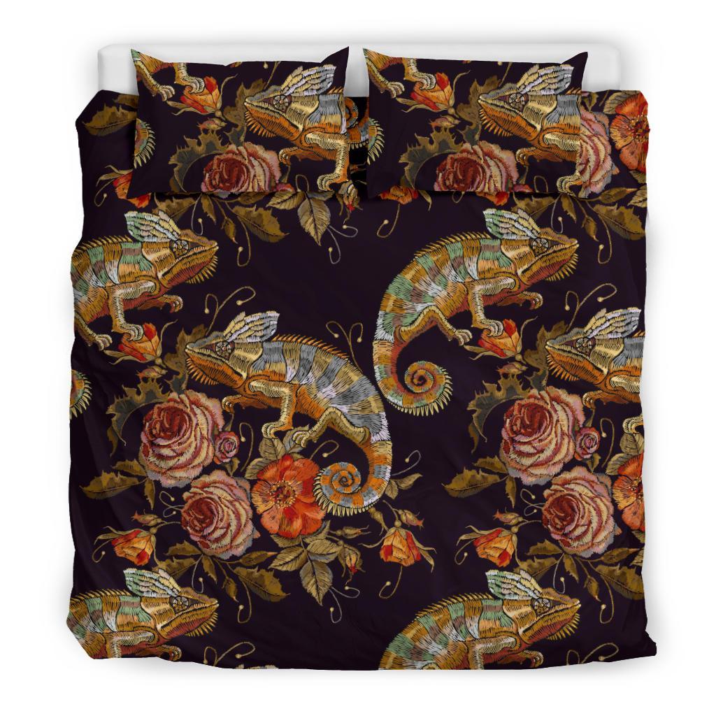 Pattern Print Chameleon Duvet Cover Bedding Set-grizzshop