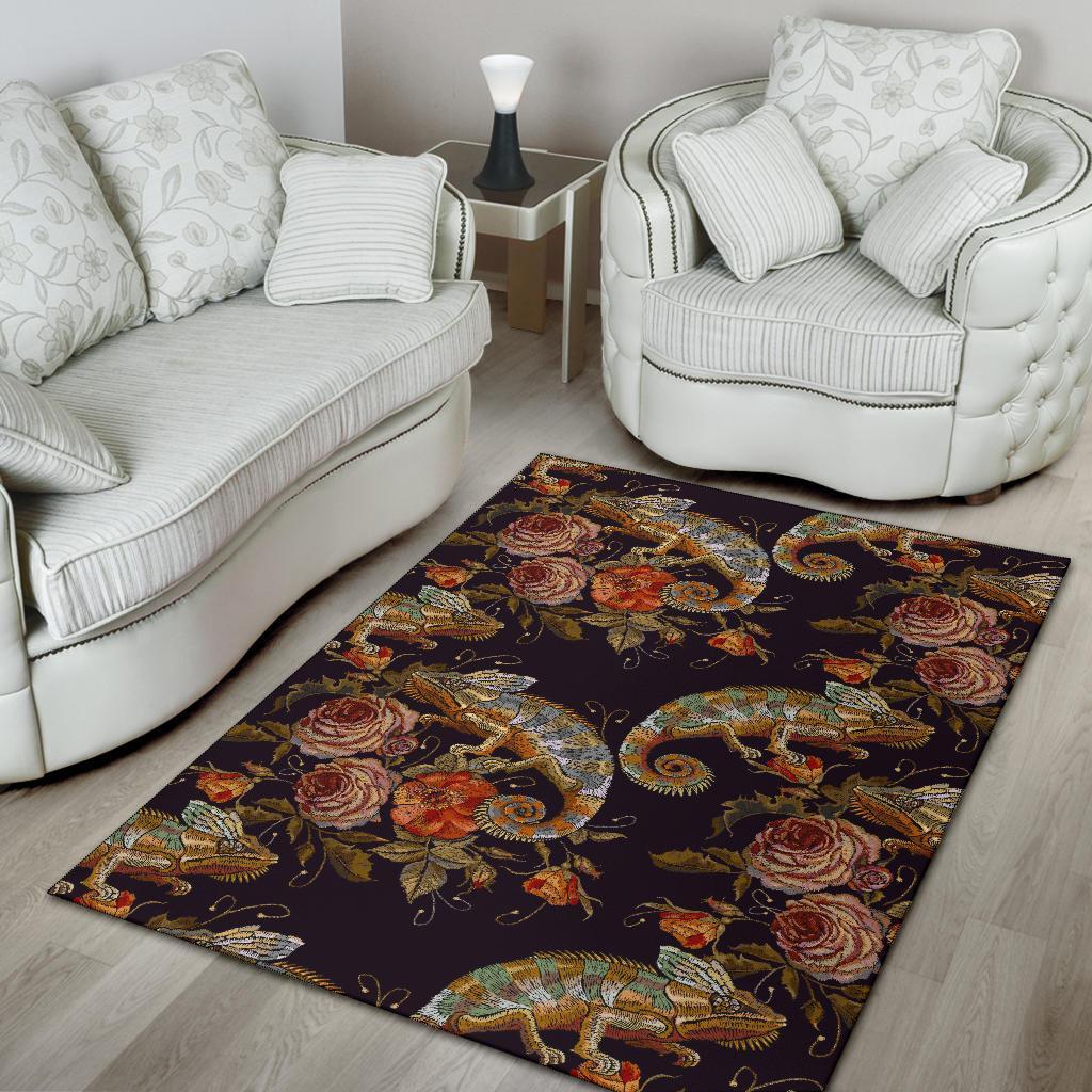 Pattern Print Chameleon Floor Mat-grizzshop