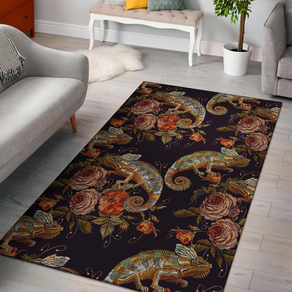 Pattern Print Chameleon Floor Mat-grizzshop