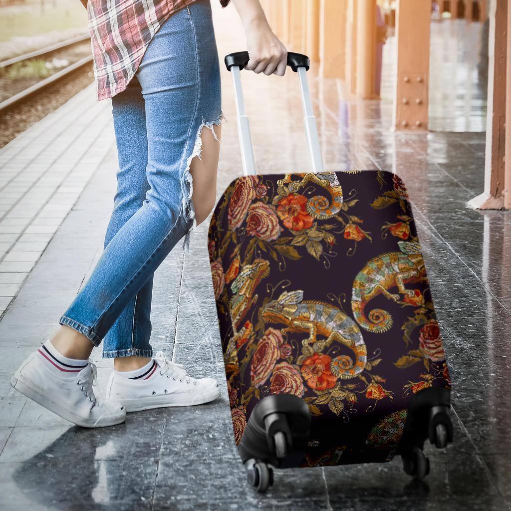 Pattern Print Chameleon Luggage Cover Protector-grizzshop