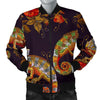 Pattern Print Chameleon Men's Bomber Jacket-grizzshop