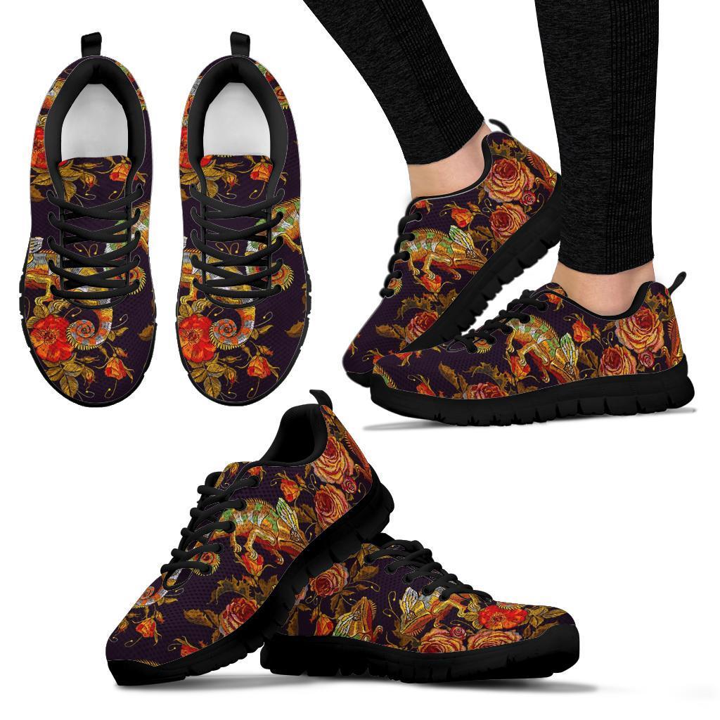 Pattern Print Chameleon Sneaker Shoes For Men Women-grizzshop