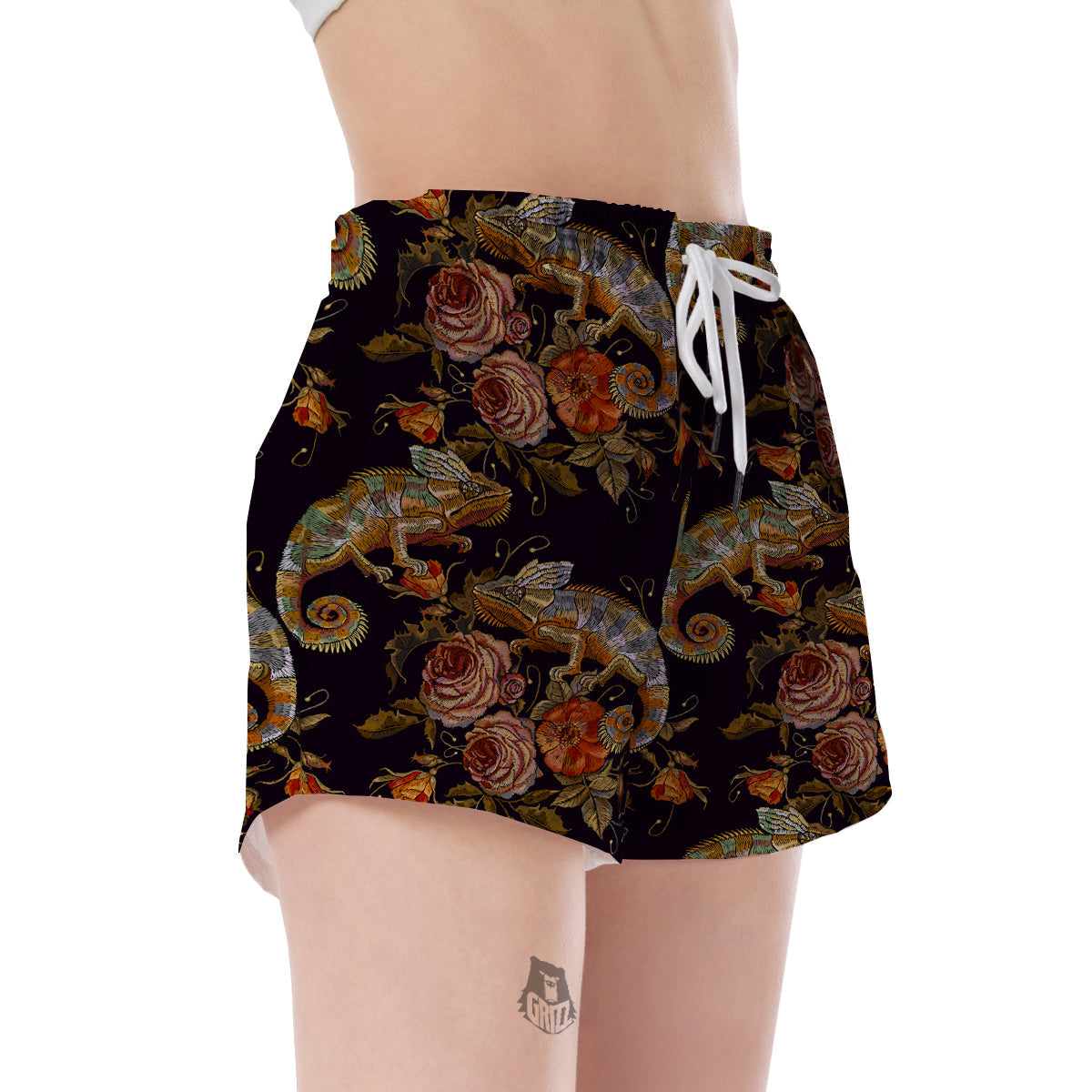 Pattern Print Chameleon Women's Shorts-grizzshop