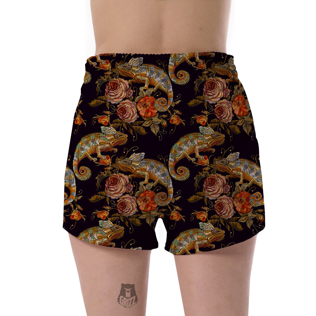 Pattern Print Chameleon Women's Shorts-grizzshop