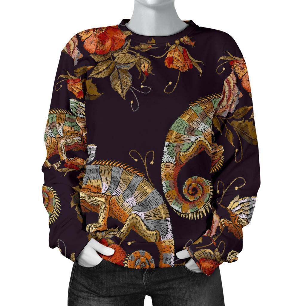 Pattern Print Chameleon Women's Sweatshirt-grizzshop