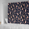 Pattern Print Champagne Bathroom Shower Curtain-grizzshop