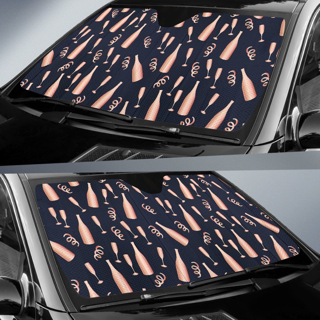 Pattern Print Champagne Car Sun Shade-grizzshop