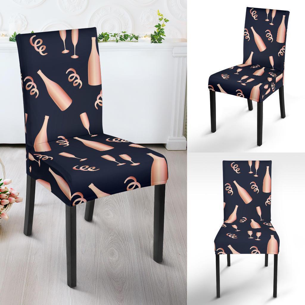 Pattern Print Champagne Chair Cover-grizzshop