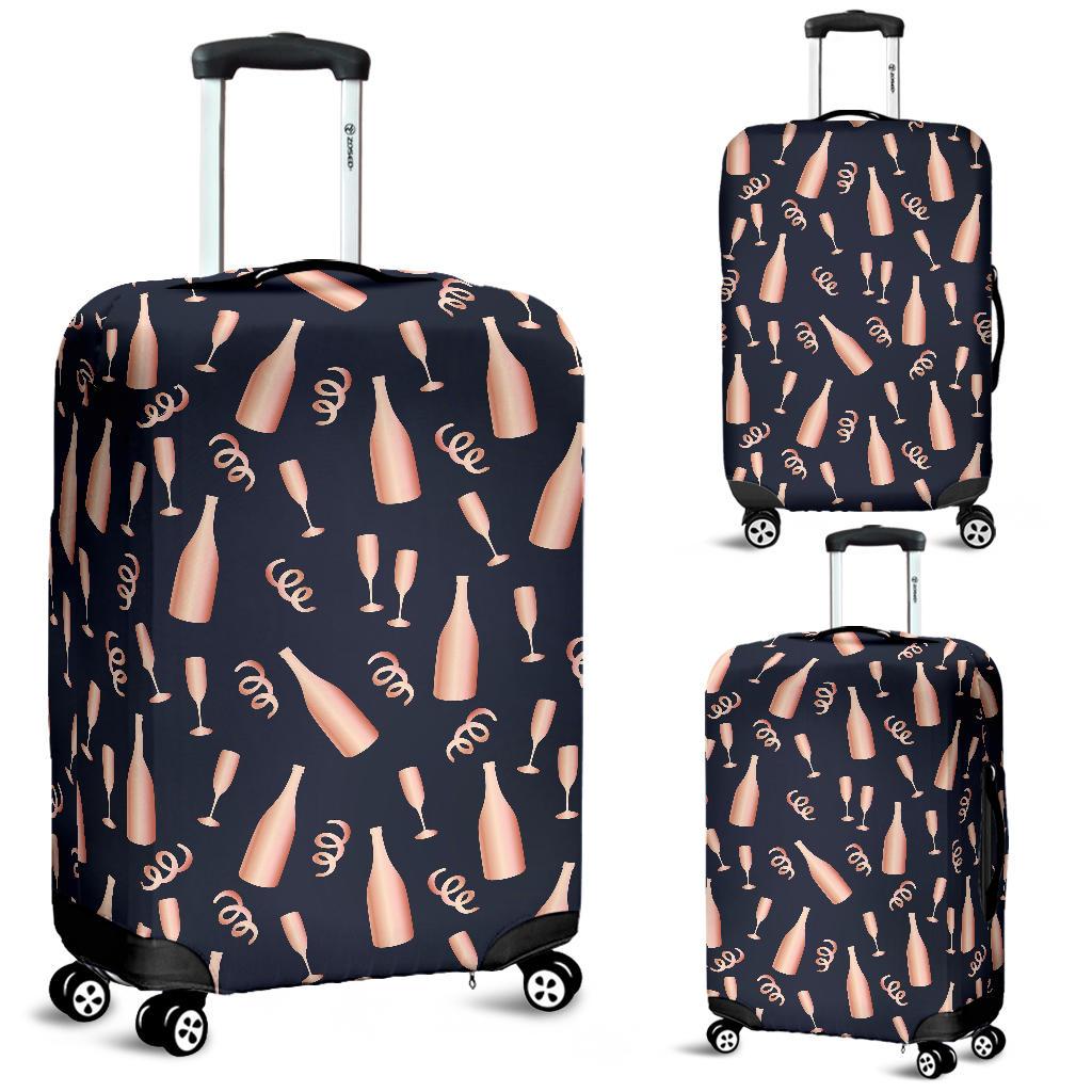 Pattern Print Champagne Luggage Cover Protector-grizzshop