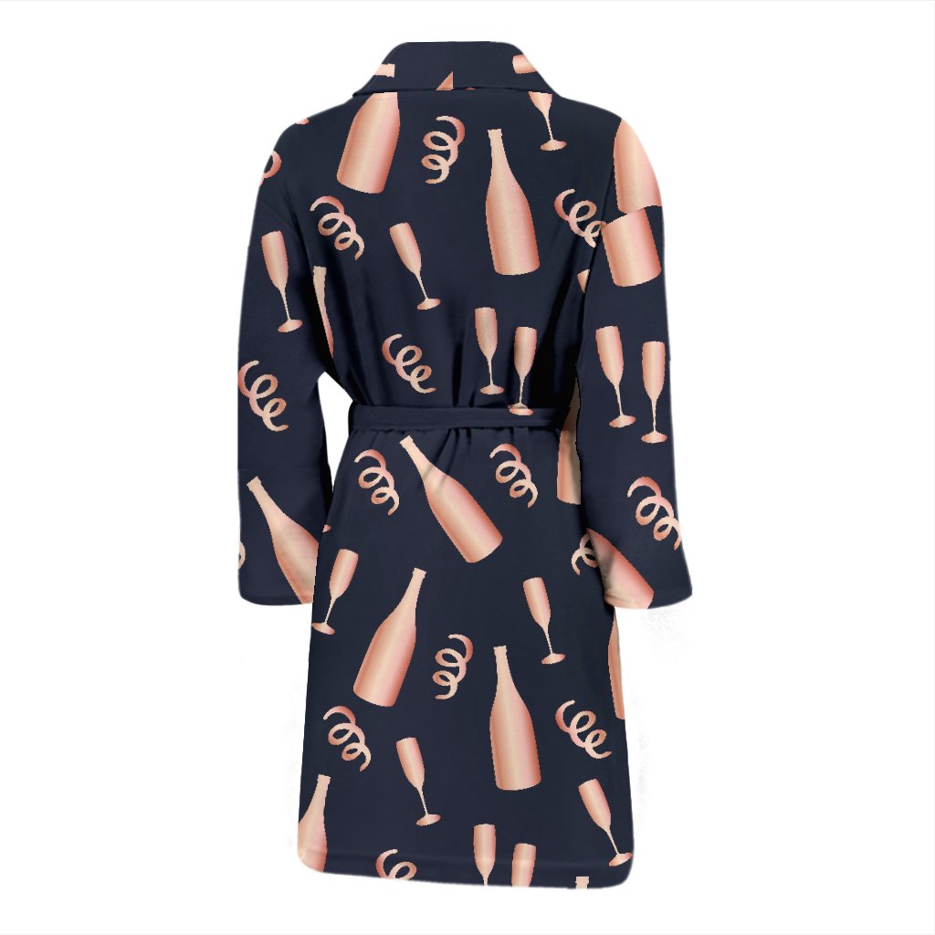 Pattern Print Champagne Men Long Robe-grizzshop