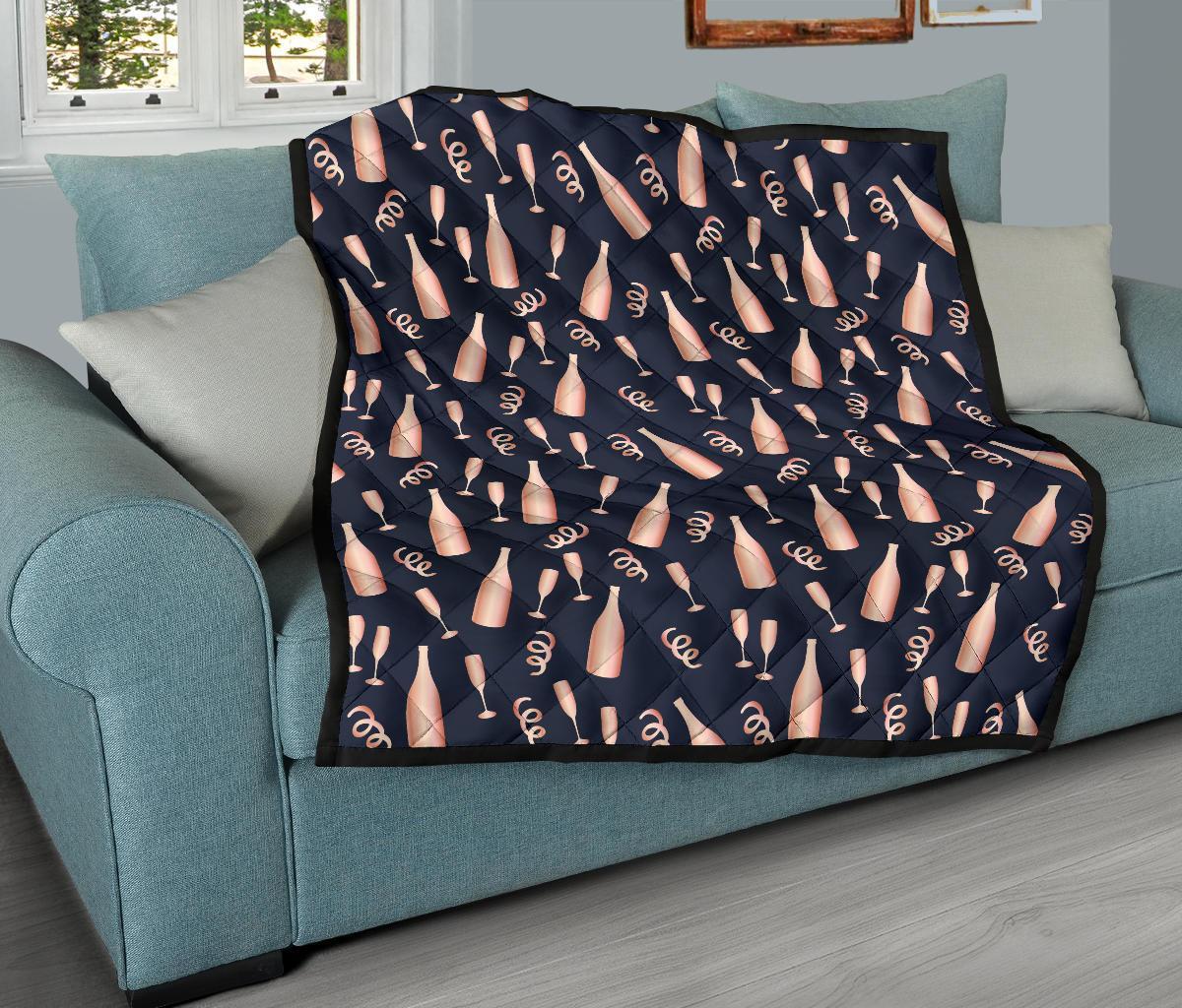 Pattern Print Champagne Quilt-grizzshop