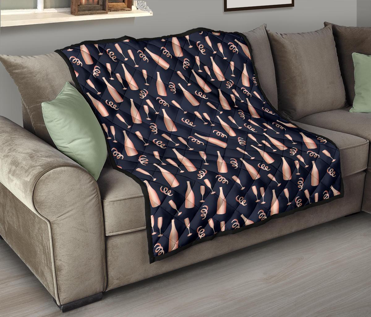 Pattern Print Champagne Quilt-grizzshop