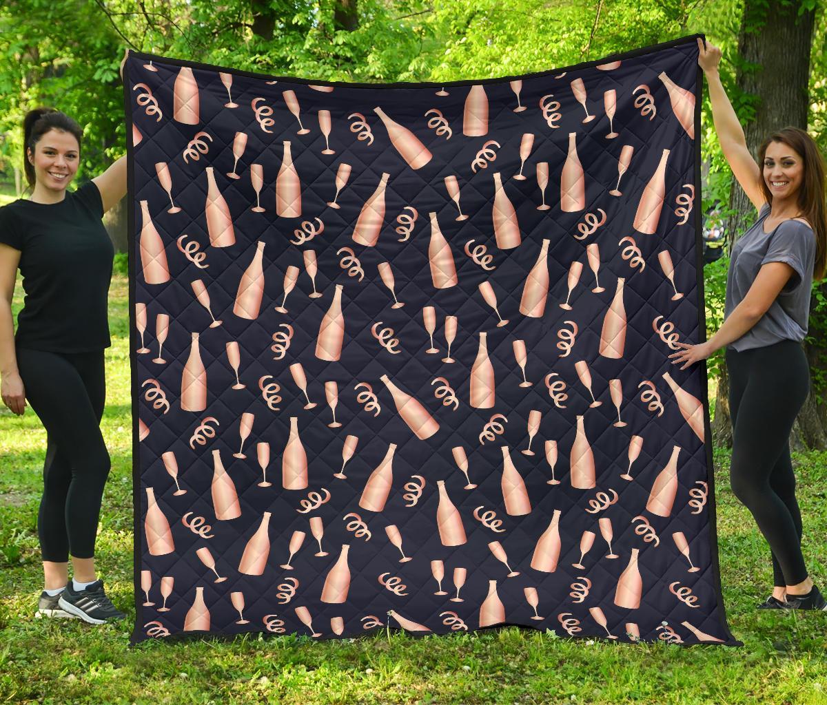 Pattern Print Champagne Quilt-grizzshop