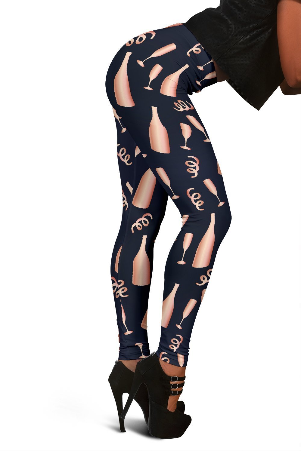 Pattern Print Champagne Women Leggings-grizzshop