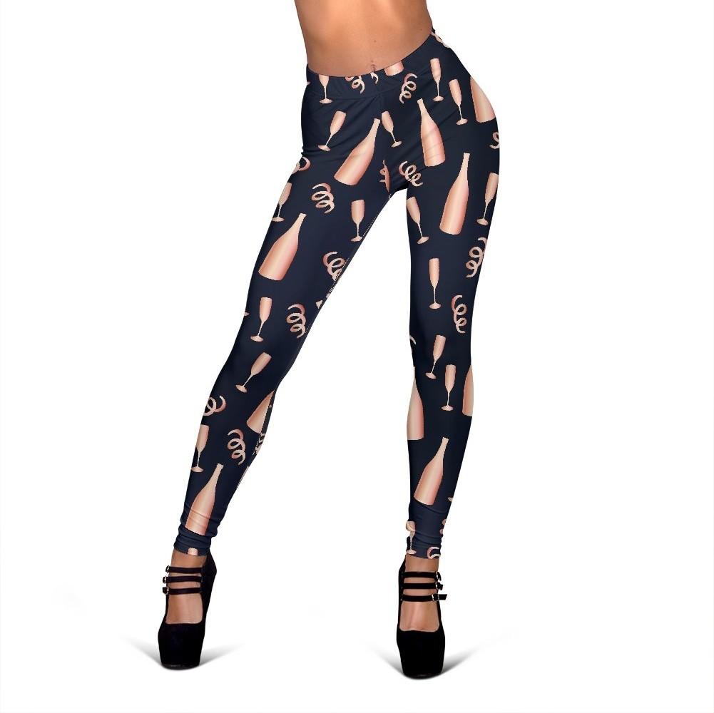 Pattern Print Champagne Women Leggings-grizzshop