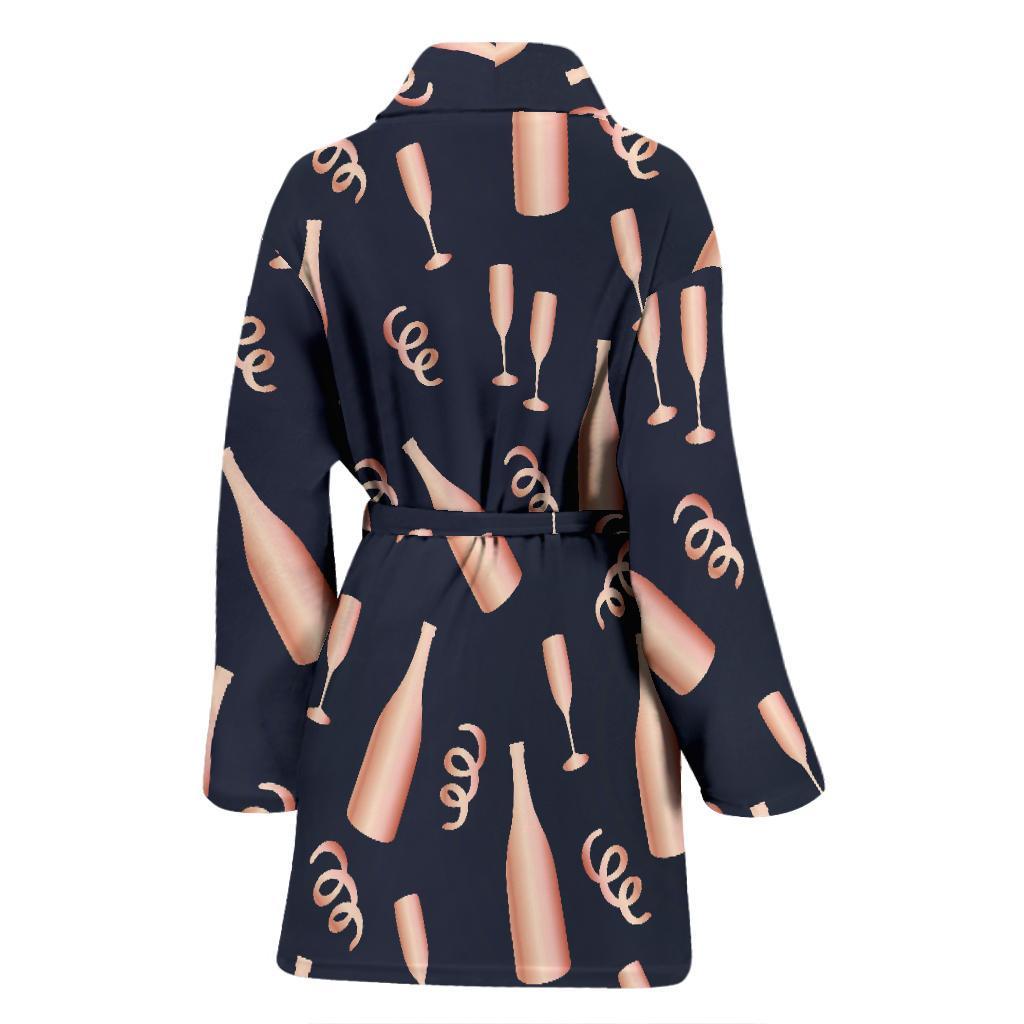 Pattern Print Champagne Women Long Robe-grizzshop