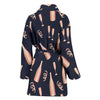 Pattern Print Champagne Women Long Robe-grizzshop