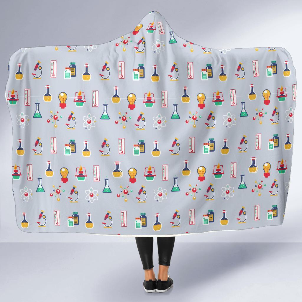 Pattern Print Chemistry Science Hooded Blanket-grizzshop