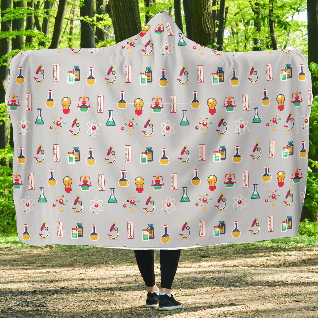Pattern Print Chemistry Science Hooded Blanket-grizzshop