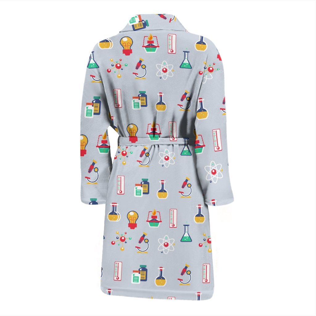 Pattern Print Chemistry Science Men Long Robe-grizzshop