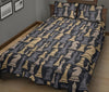 Pattern Print Chess Bed Set Quilt-grizzshop